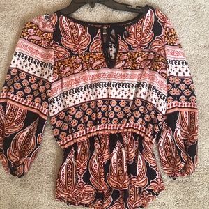 GB Navy and Orange Blouse